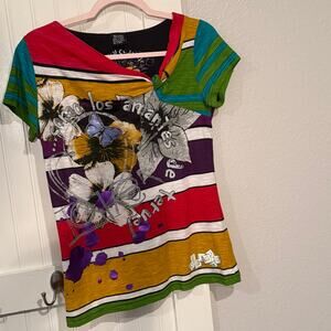 Desigual Atypical Chula Life Shirt Size Small